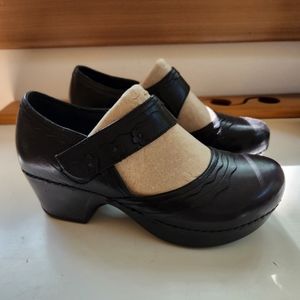 Dansko Harlow Black Mary Jane Velcro Clog Shoes Size EU 37, 6.5, 7 US